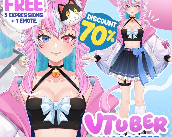 Featured listing image: Custom Vtuber Model Commission | Vtuber | Live2d Model | vtuber model | Vtuber assets | Anime Art | Vtuber Model Commission | Rigging
