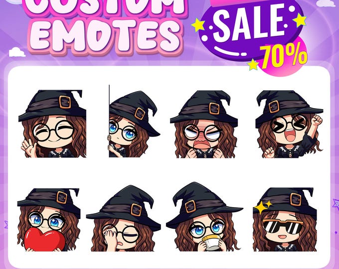Custom Twitch Emotes | Animated Emotes | YCH | Twitch Emotes for streamer | Animal Emote | Cute Chibi anime style | Christmas Emotes