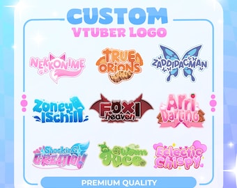 Custom Vtuber Logo Text | Cute Logo | Chibi Logo | Kawaii Logo Text | PNGTuber Logo | GIFTuber Logo