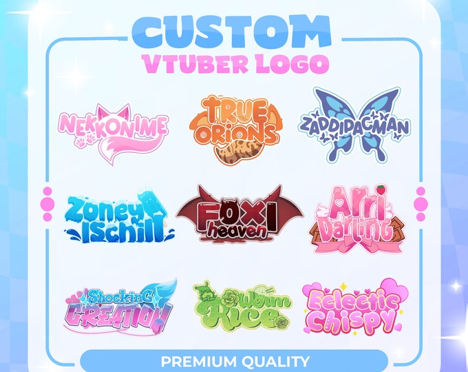 Custom Vtuber Logo | Cute Logo | Vtuber | Kawaii Logo| PNGTuber Logo | Cute Vtuber Logo | Custom Cute Vtuber Logo | GIFTuber Logo