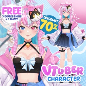 Anpassad Vtuber-modell Live2D-riggningskommission | VTuber-debutmodell - för streaming, innehållsskaparens avatar, fullt riggad