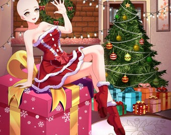 Custom YCH Christmas | Anime Art | Art Commission | Fanart | Personalised Gift | Pfp | OC | Genshin impact | Anime Christmas ych