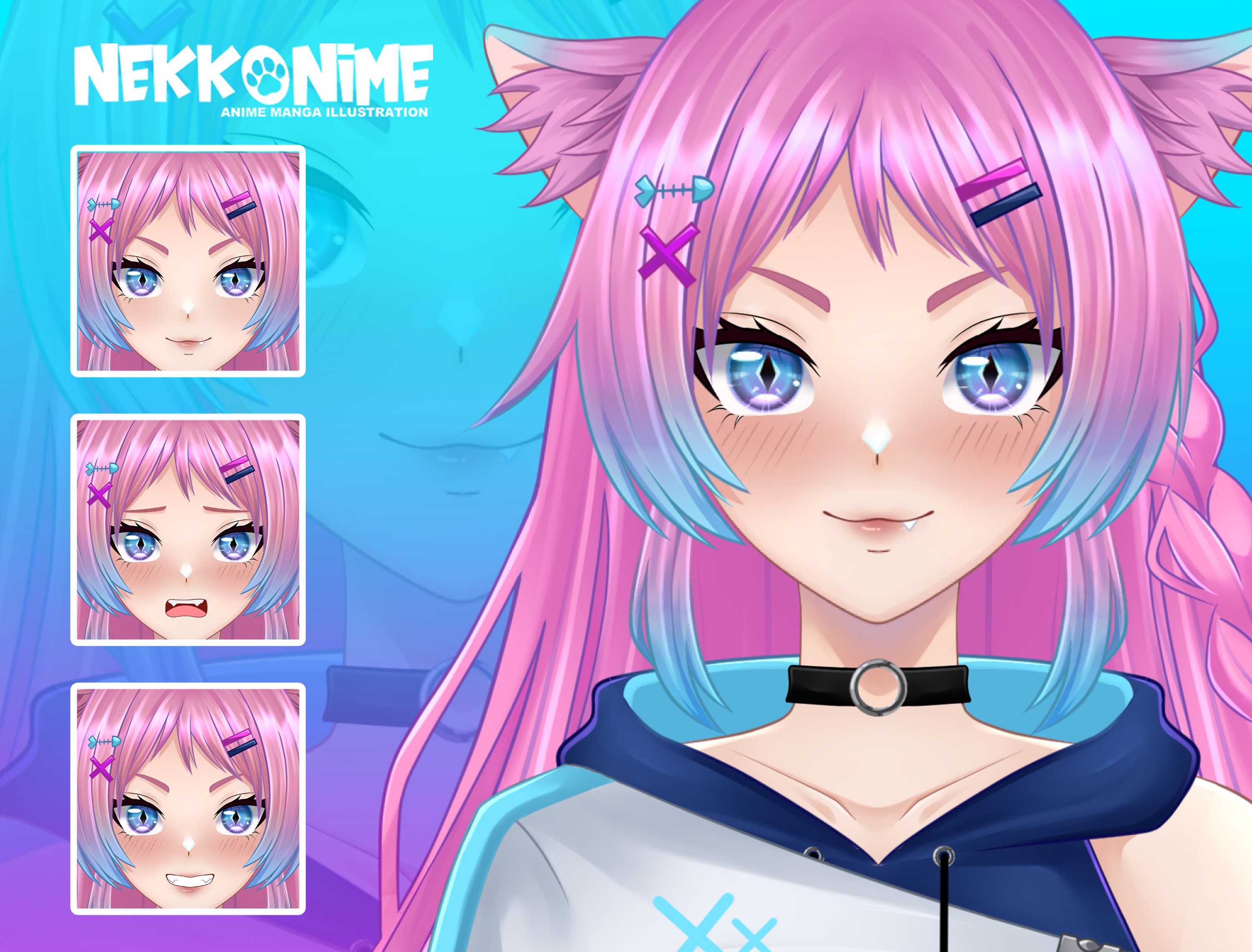 Custom Vtuber Model Vtuber Commission Vtuber Design Etsy