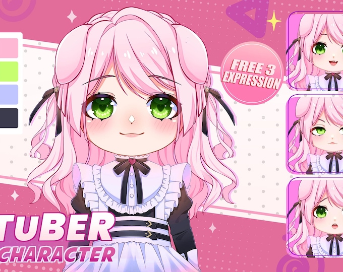 Custom Chibi LIVE2D Model | Chibi Vtuber Commission | Vtuber Design | Vtuber Chibi | Live2d Commission | live2d model | Rigging