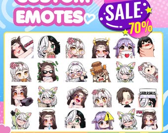 Custom Twitch Emotes | Animated emotes | Emote | Twitch Emote for streamer | YCH | Custom Emotes | Emotes Twitch | Kawai emotes