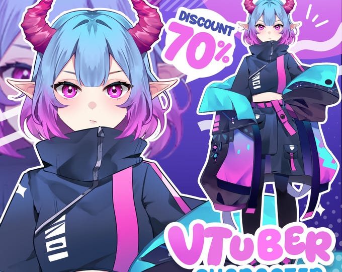 Featured listing image: Custom Vtuber Model Live2d Commission | Vtuber Commission | Pngtuber | Vtuber male & female  | Vtuber model  | Vtuber Assets | Fully Rigged
