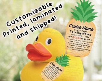 Cruising Ducks Personalized Tags, Gift for Cruiser, Carnival Duck Tags, Cruise Ducks, Rubber Duck Jeep, Cruise Pineapple, *SHIPPED TO YOU*
