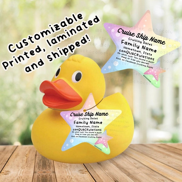 Cruising Ducks Personalized Tags, Gift for Cruiser, Carnival Duck Tags, Unique Tags, Rubber Duck Jeep, Sea Star Starfish, *SHIPPED TO YOU*