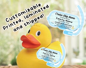 Cruising Ducks Personalized Tags, Gift for Cruiser, Carnival Duck Tags, Unique Tags, Rubber Duck Jeep, Snorkel Mask Tags, *SHIPPED TO YOU*
