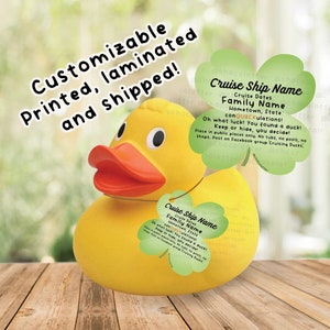 Cruising Ducks Personalized Tags, Gift for Cruiser, Carnival Duck Tags, Unique Tags,  St Patricks Day, Four Leaf Clover, *SHIPPED TO YOU*