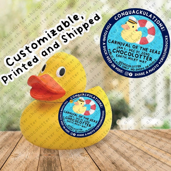 Cruising Ducks Physical Tags, Gift for Cruiser, Carnival Duck Tags, Unique Tags, Rubber Duck Jeep, Cruise Duck Tags,  *SHIPPED TO YOU*