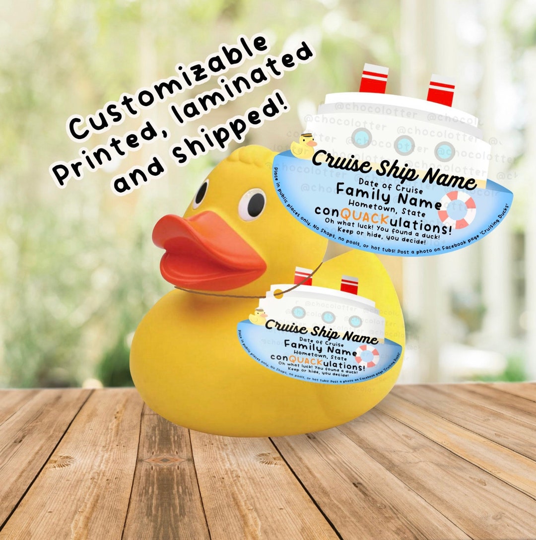 Cruising Ducks Personalized Tags, Gift for Cruiser, Carnival Duck Tags
