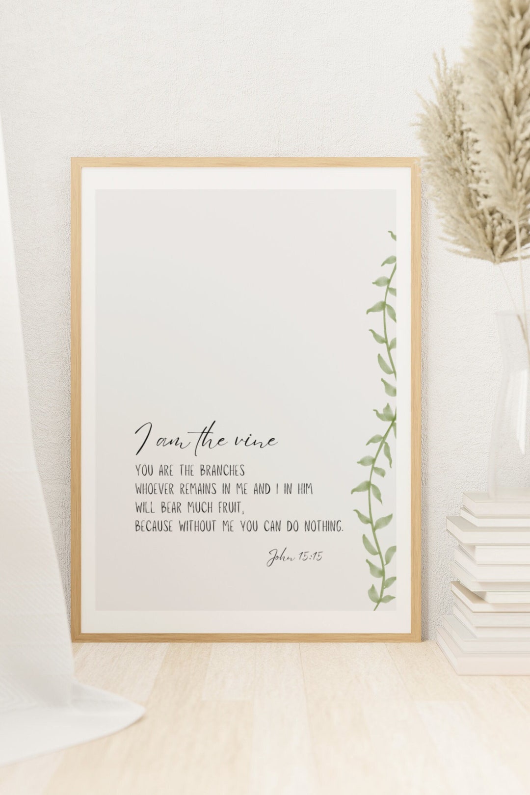 I Am the Vine John Digital Print Printable Bible Verse Gift Scripture ...