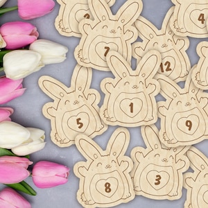 Marcadores y discos de madera para hitos mensuales de bebés recién nacidos con forma de conejito Love: para los momentos más importantes del bebé o como regalo para baby shower