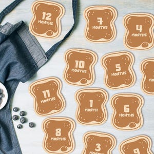 Marcadores y discos de madera para hitos mensuales de bebés Toast para recién nacidos/regalo para baby shower