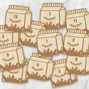 Marcadores y discos de madera para hitos mensuales de bebés recién nacidos - Momentos importantes del bebé / Regalo para baby shower