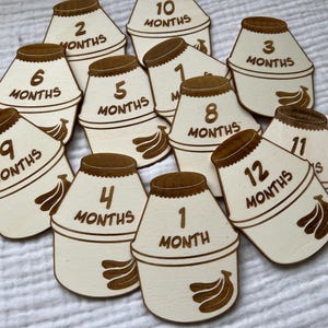 Marcadores y discos de hitos mensuales para bebés recién nacidos con bebidas lácteas coreanas: momentos importantes para el bebé / regalo para baby shower