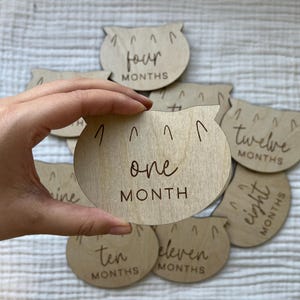 Marcadores y discos de madera para hitos mensuales de bebés recién nacidos: momentos de hitos del bebé / regalo para baby shower