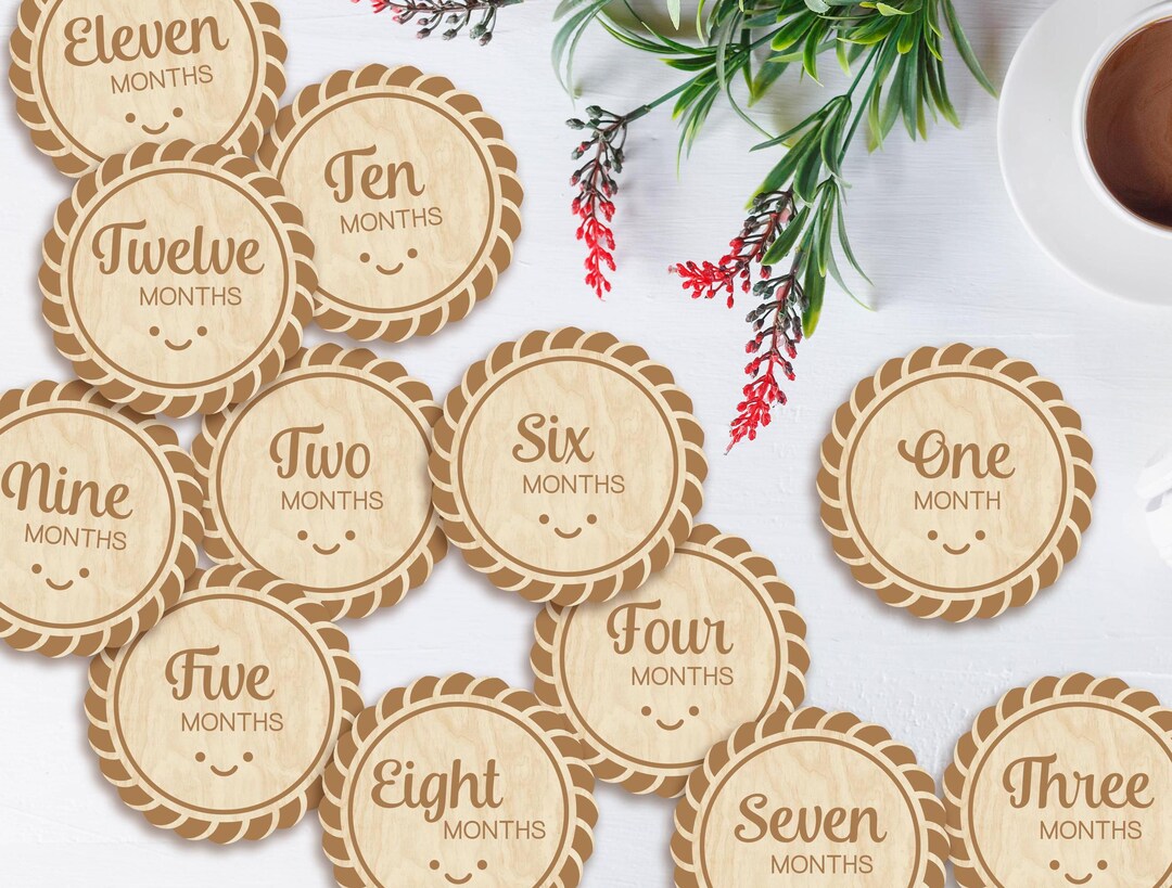 Egg Tart (蛋撻) Dim Sum Wooden Baby Monthly Milestone Markers & Discs for ...