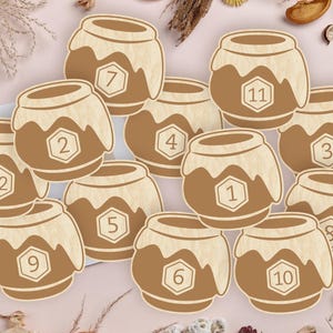 Marcadores y discos de madera para hitos mensuales de Honey Pot para bebés recién nacidos: para los momentos más importantes del bebé o como regalo para baby shower
