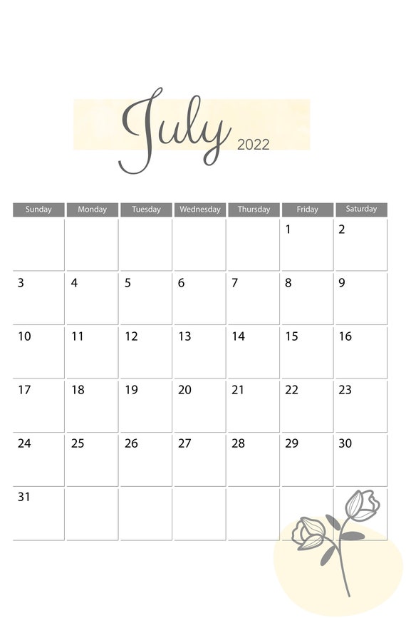 July And August 2022 Calendar