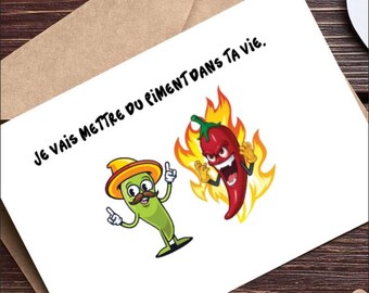 Valentine's Day Card A6 PDF | Downloadable Love Card | Digital Romantic Card | French Valentine's Day Gift | Easy Print