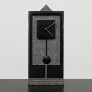 Vintage 1980s Grandfather Clock by Costantini l'Oggetto, Black and Grey Postmodern Memphis Design, Sculptural Statement Furniture, Gift Idea