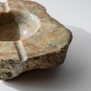 Vintage 1960s Alabaster Ashtray, Hand Carved Italian Stone with Raw Textured Design, Sculptural Table Decor, Timeless Elegant Gift Idea image 8