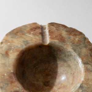 Vintage 1960s Alabaster Ashtray, Hand Carved Italian Stone with Raw Textured Design, Sculptural Table Decor, Timeless Elegant Gift Idea image 4