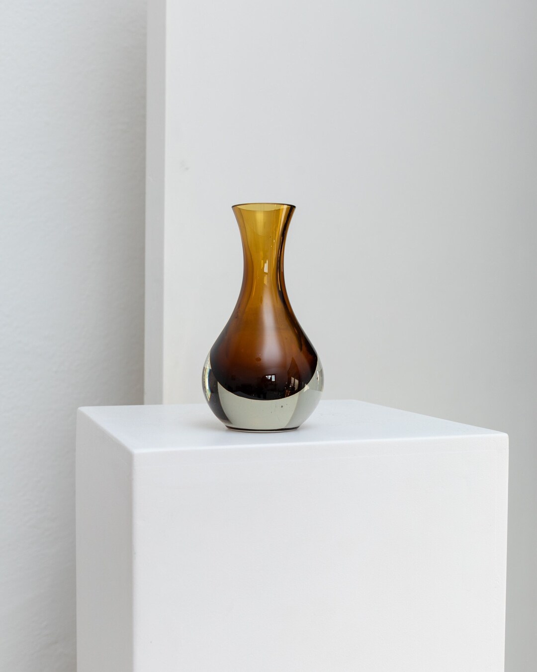 Glass Vase Tamara Aladin for Riihimäki Suomi Finland Smoked