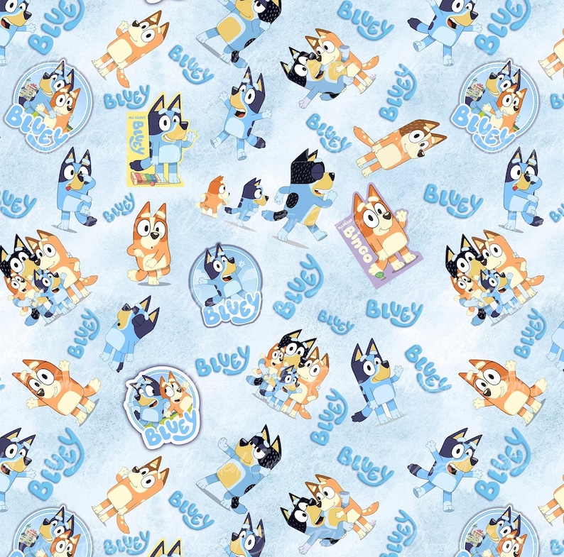 Bluey Wrapping Paper Bluey Family Wrapping Paper Bluey Etsy