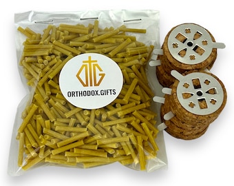 Beeswax Candle Wicks for Orthodox Vigil Oil Lamps, Floating