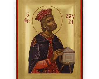 Prophet King David Icon - Premium Byzantine Icon | Gift-Ready Orthodox Art | For Home Altar, Prayer Corner, Baptism Gift
