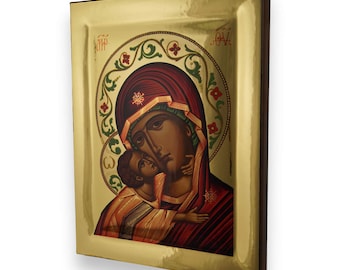 Icono Virgen María de Vladimir - Espejo Dorado