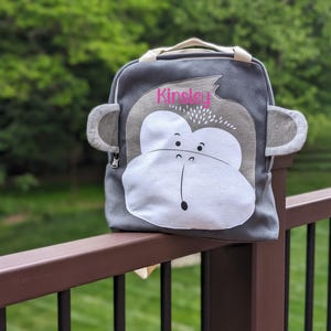 Personalized Giraffe Backpack: Toddler School Bag, Diaper Sack, Safari Theme image 9