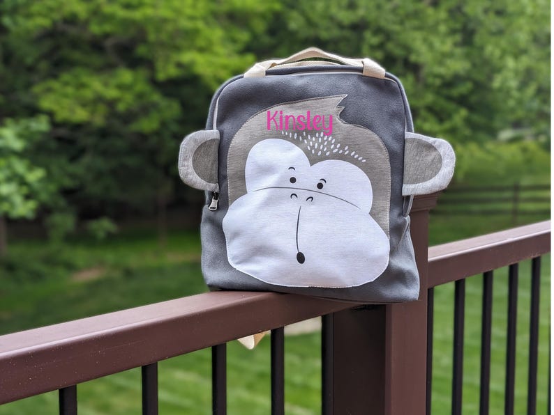 Personalized Giraffe Backpack: Toddler School Bag, Diaper Sack, Safari Theme image 9