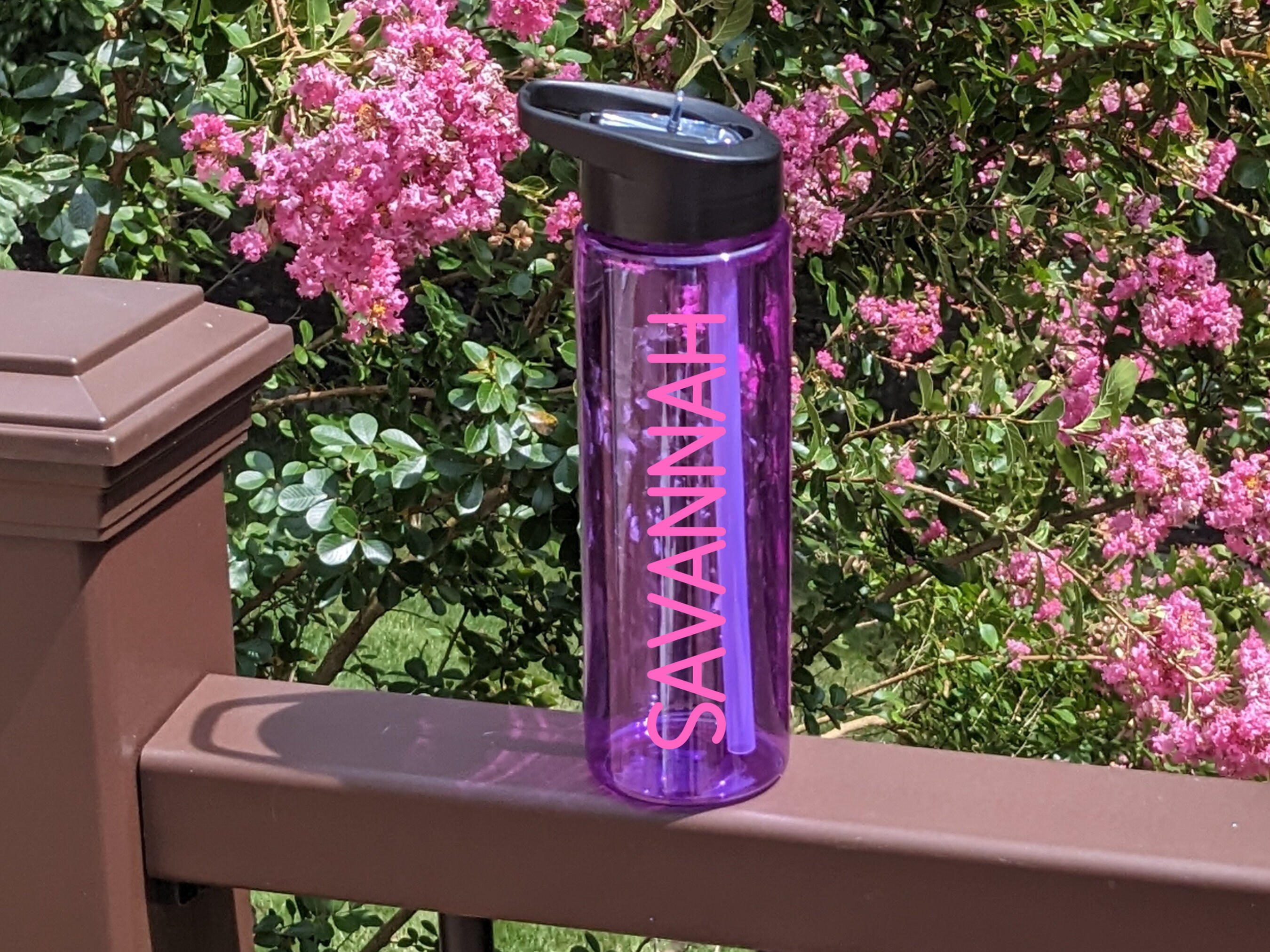 Personalized Large Flip-top Water Bottle With Straw | Custom Sports ...