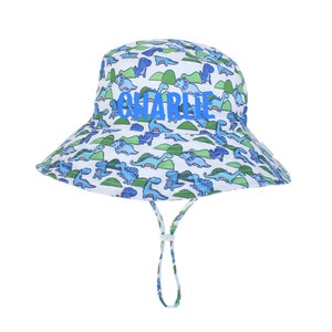Customized Dinosaur Bucket Hat for Infants: UV Protection, Adjustable Chin Strap, Summer Beach Cap, Baby Boy Sun Hat, Hat for Toddler Girl