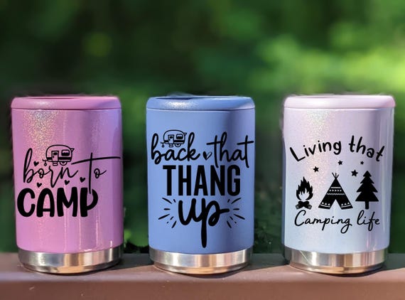 Funny Camping Can Cooler: Insulated Stainless Steel Beer Hugger