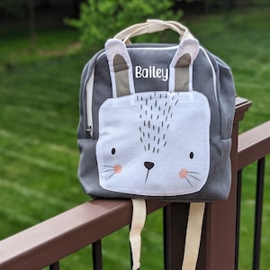 Sac à dos lapin pour tout-petit, Sac à langer personnalisé en forme de lapin, Cartable pour enfant, Sac de voyage pour garçon, Sac à dos animal préscolaire, Cartable préscolaire