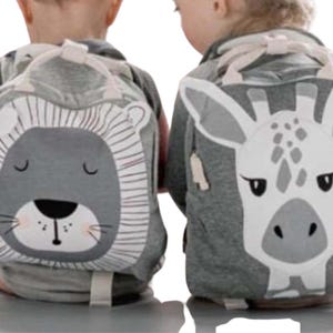Personalized Giraffe Backpack: Toddler School Bag, Diaper Sack, Safari Theme image 3