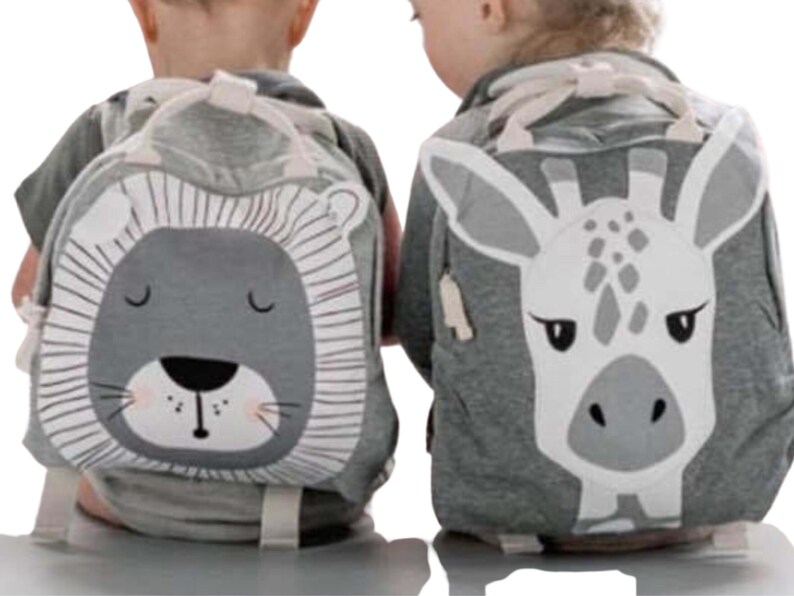 Personalized Giraffe Backpack: Toddler School Bag, Diaper Sack, Safari Theme image 3
