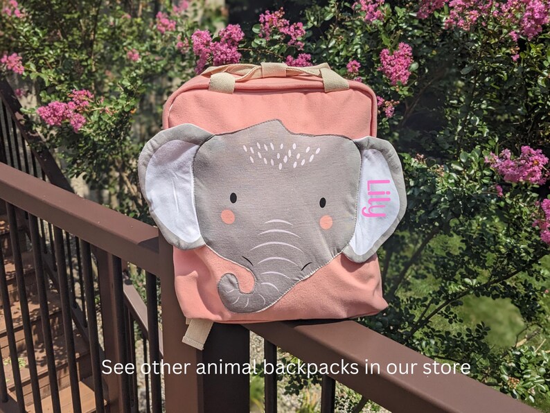 Personalized Giraffe Backpack: Toddler School Bag, Diaper Sack, Safari Theme image 8