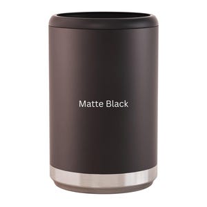 Enfriador de latas divertido para acampar: enfriador de cerveza aislado de acero inoxidable Black Matte