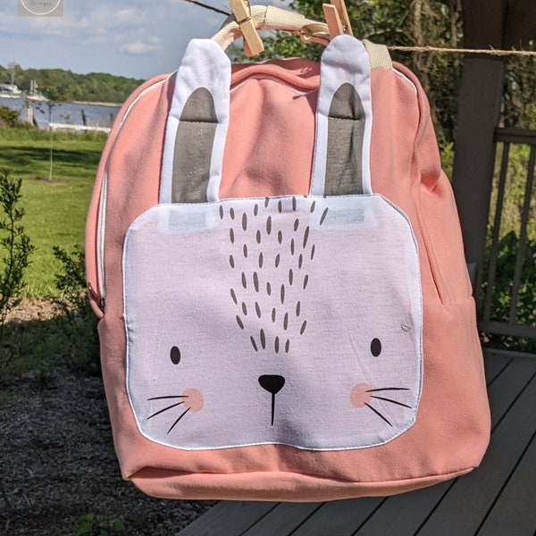 Rabbit Bookbag For Toddler Bunny Backpack Personalized, Overnight Bag For Kids, Baby Diaper Bag With Bunnies Gift For Babies Shower Gift