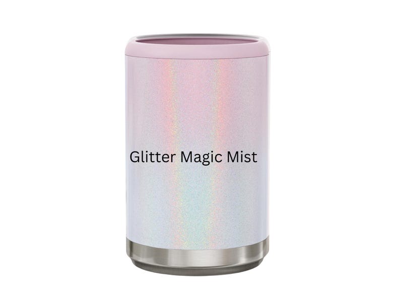Enfriador de latas divertido para acampar: enfriador de cerveza aislado de acero inoxidable Glitter Magic Mist