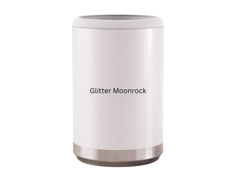 Enfriador de latas divertido para acampar: enfriador de cerveza aislado de acero inoxidable Glitter Moonrock