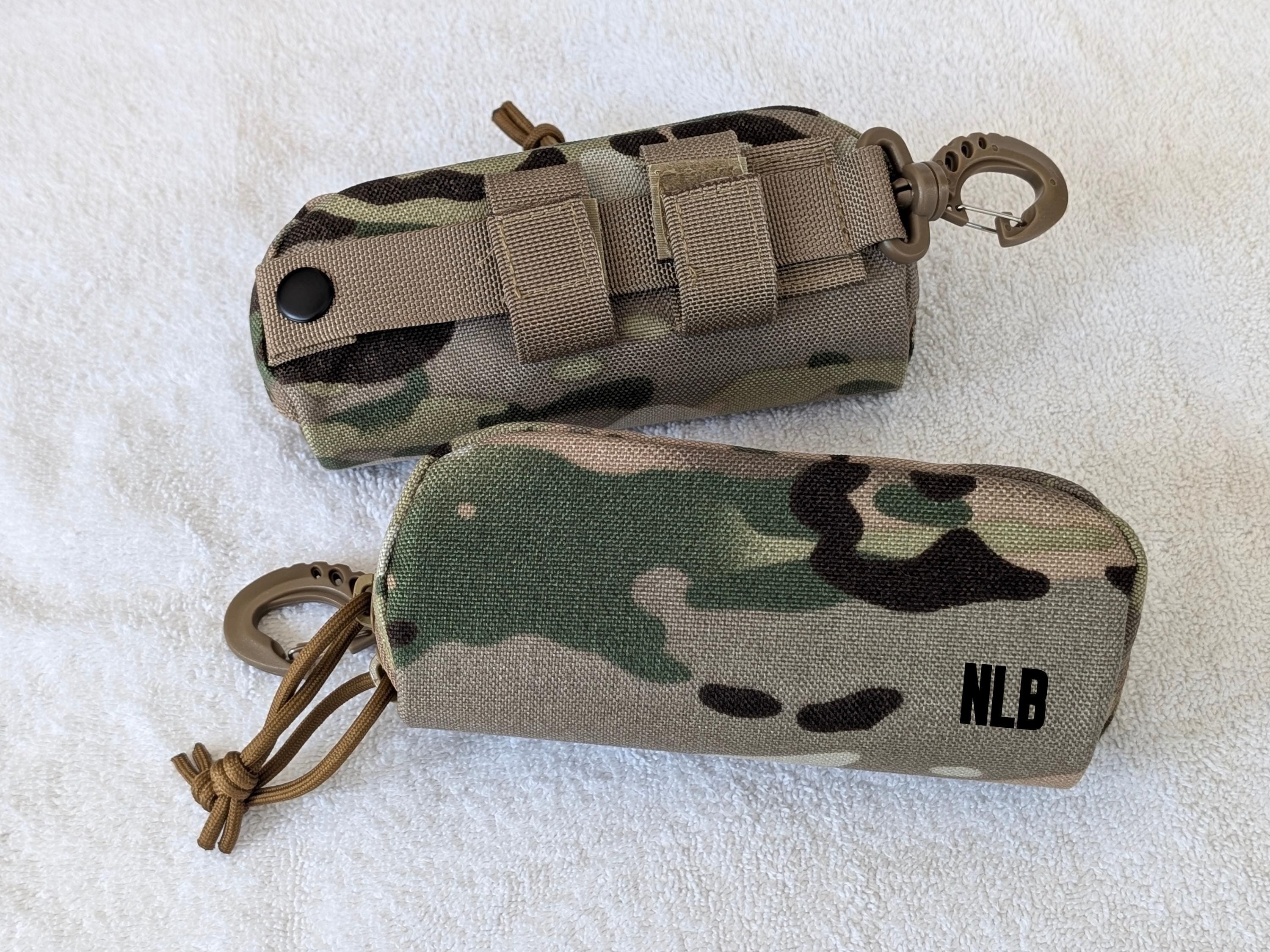 Tactical Glasses Case with Clip: EVA Sunglass Storage Pouch, Molle System Accessory (Personalized Initials)