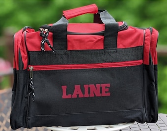 Personalized Gym Bag: Custom Duffle Bag with Strap | Sport Tote | Kids Carry On | Overnight Bag | School Bag with Name