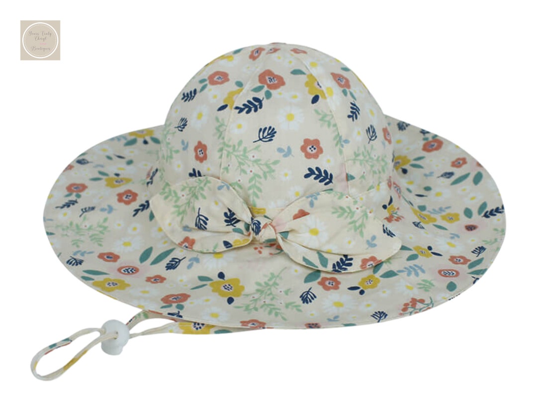 Floral Sun Hat for Baby Girl Personalized Summer Hat for Etsy